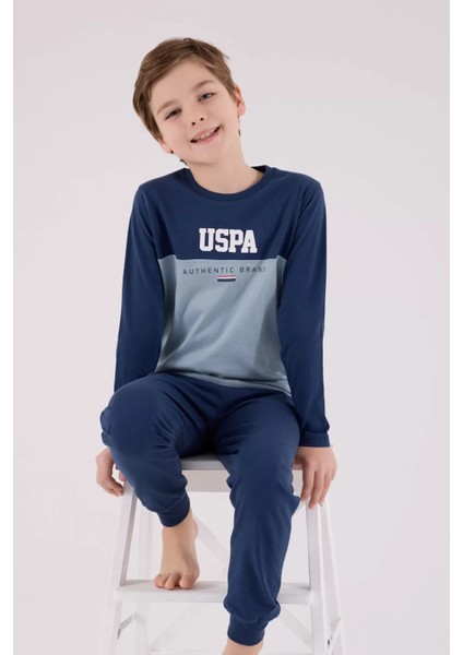 U.s. Polo Assn Uzun Kol Pijama Takım US2220-4 Koyu Indigo