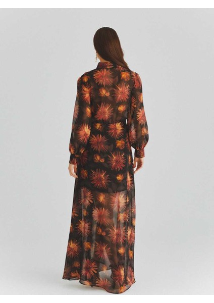 Desenli Şifon Elbise Standart Renk K2011098_089 fırsatları