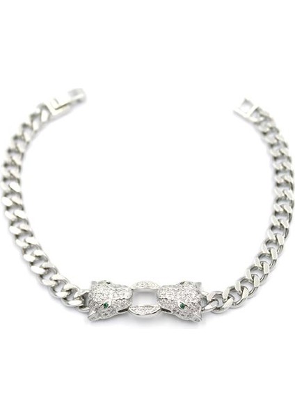 Zirkon Taşlı Leopar Bileklik - Gümüş fiyatları