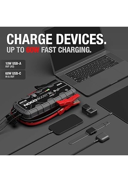 GBX155 12V 4250AMP Ultrasafe Lityum Akü Takviye + Powerbank + LED Lamba indirimleri