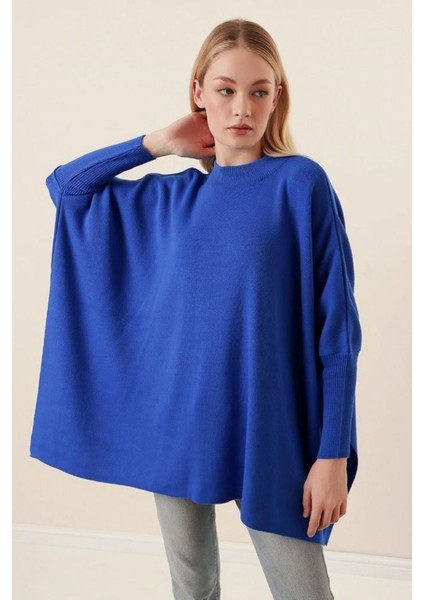 Düz Triko Satandart Beden Panço