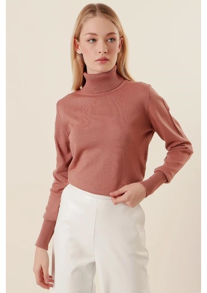 Düz Balıkcı Yaka Bayan Kazak