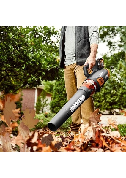 40 V Akülü Yaprak Üfleyici WG584E, 2 x 2,0 Ah, Powershare, Fırçasız Motor, Türbin Teknolojisi, Çift Şarj Cihazı, 145 Km/sa Yüksek Hava Hızı, 12 M3 / Dak, 2 x 18 V modelleri