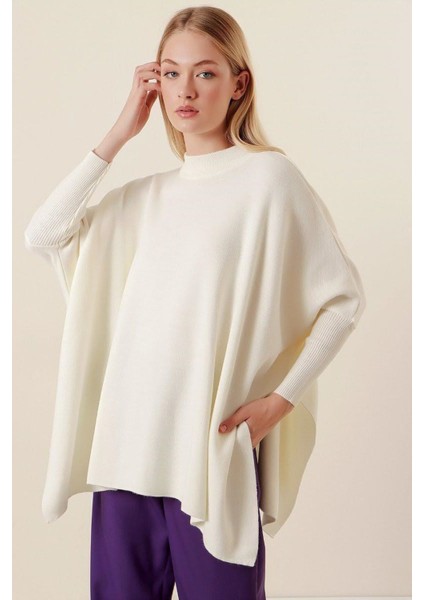 Düz Triko Satandart Beden Panço