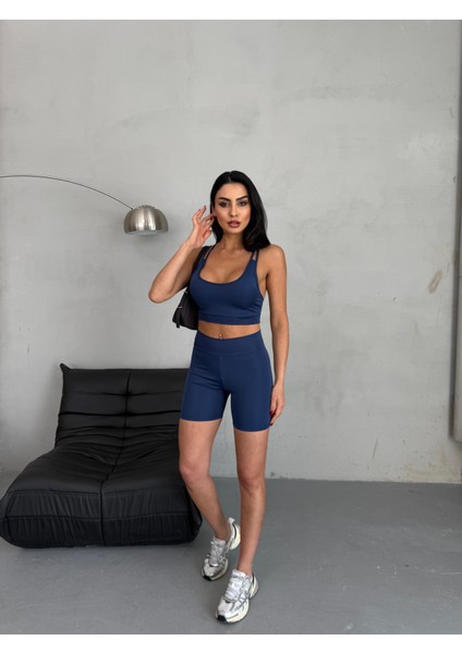 Yüksek Bel Toparlayıcı Çapraz Sırt Detaylı Slim Fit Kadın Tayt Takım fiyatları
