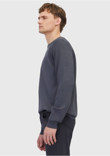 Antrasit Bisiklet Yaka Jakarlı Triko Kazak modelleri