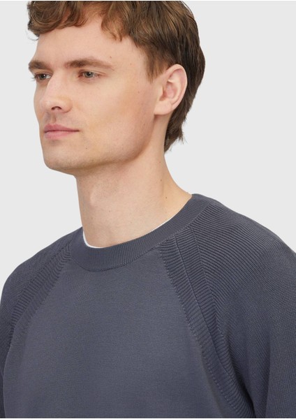 Antrasit Bisiklet Yaka Jakarlı Triko Kazak fırsatları