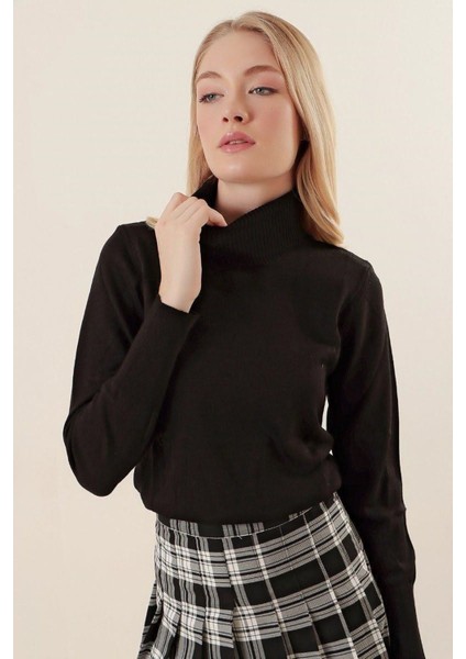 Düz Balıkcı Yaka Bayan Kazak