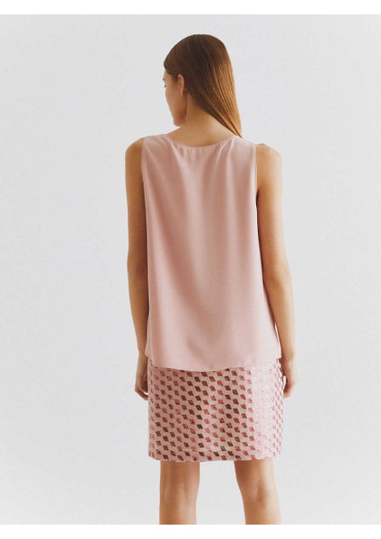 Kolsuz V Yaka Bluz Pudra K2013106_055 indirimleri