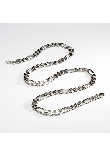 250 Mikron Rodyum Figaro Gümüş Zincir fiyatları