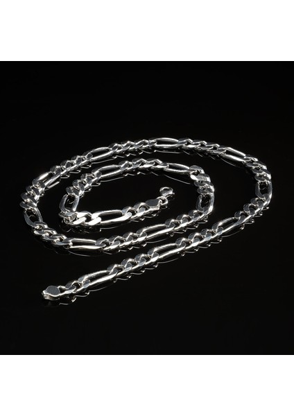 250 Mikron Rodyum Figaro Gümüş Zincir modelleri