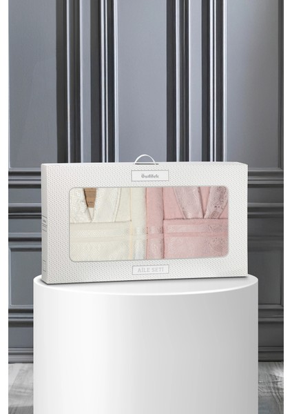 Dori Aile Bornoz Seti 6 Parça Pudra-Krem modelleri