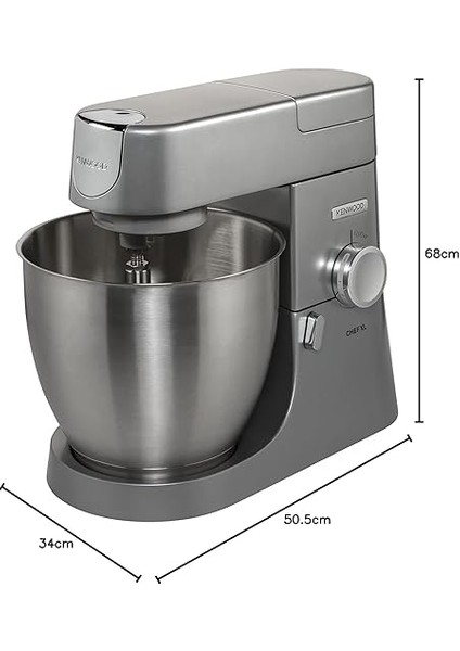 Chef Hamur Makinesi Planetaria KVL4170S, Gümüş Karıştırma Makinesi + Mikser + Kıyma Makinesi 6.7 Gri fırsatları