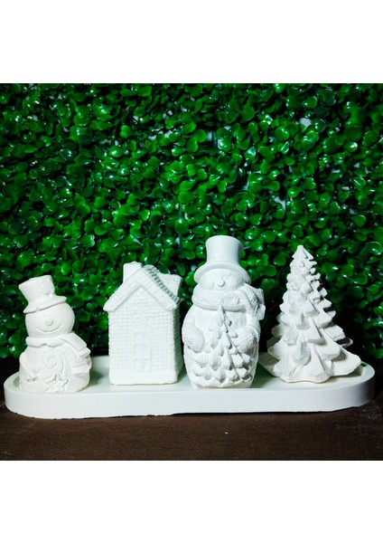 Kardan Adam Temalı El Yapımı Yeni Yıl Dekor Seti