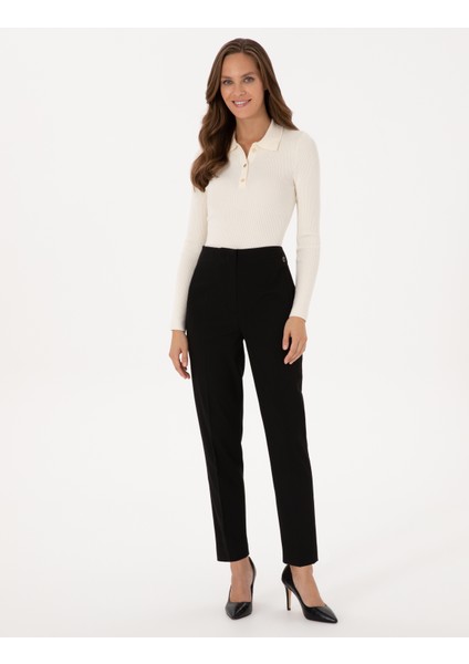 Kadın Siyah Carrot Fit Kumaş Pantolon 50318977-VR046 modelleri