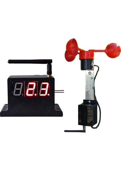 Kablosuz 500 Metre Vinç Kule Tipi Rüzgar Ölçer - Anemometre 0,1