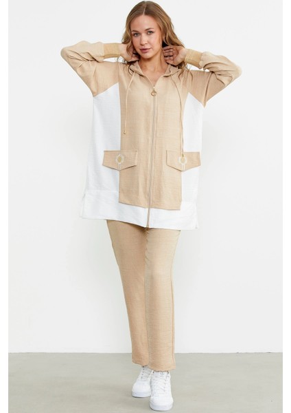 Sementa 76448 Keten Görünümlü Kapüşonlu Tunik Takım fiyatları