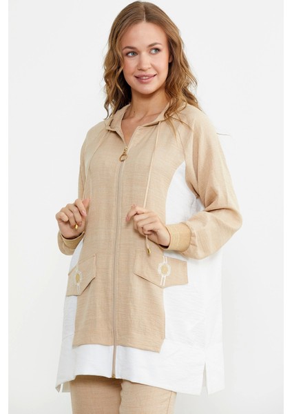 Sementa 76448 Keten Görünümlü Kapüşonlu Tunik Takım fırsatları