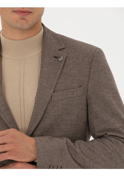 Erkek Kahverengi Slim Fit Ceket 50276546-VR029