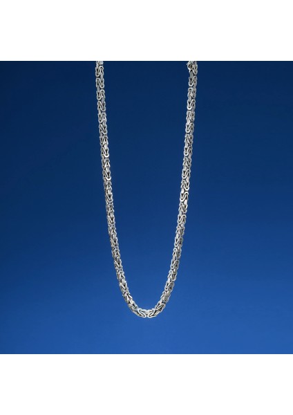 200 Mikron Oksitli Kare Kral Gümüş Zincir modelleri