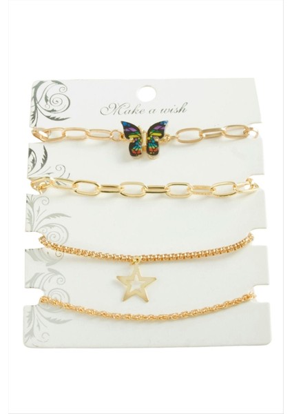 4 Adet Kelebek Trend Zincir Bileklik fiyatları