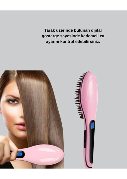 Dijital Ekranlı Seramik Saç Düzleştirici Tarak – 5 Kademeli Isı Ayarı, Iyon Kontrollü fırsatları