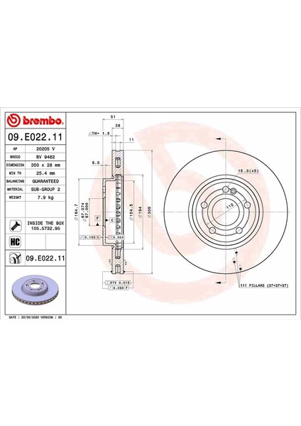 FREN DISKI ON MERCEDES W177 W247 C118 A2474210412 (2 ADET)