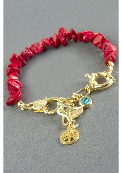 Şans Figürlü Mercan Kırık Doğaltaş Bileklik fiyatları