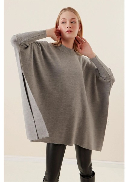 Düz Triko Satandart Beden Panço