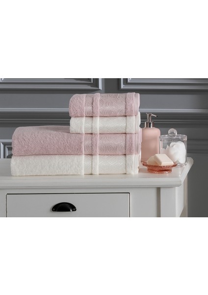 Dori Havlu Seti Best Set Hamam Takımı Pudra-Krem