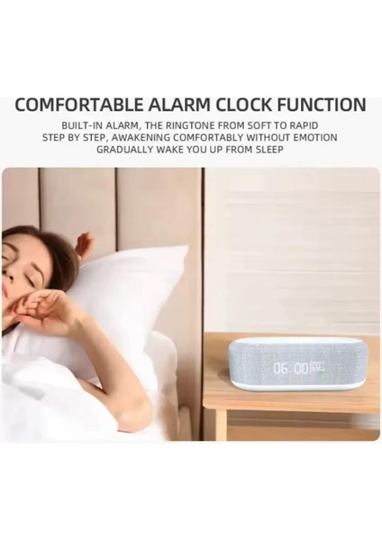 Alarm Saatli Kablosuz Şarj Cihazı LED Işıklı Bluetooth Hoparlör fiyatları