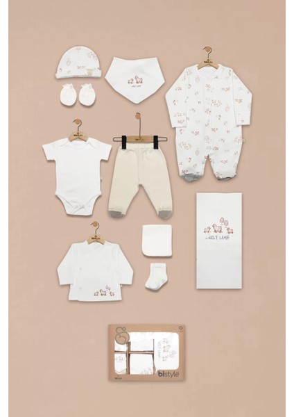 Bistyle Curly Lamb 10'lu Hastane Çıkışı 11106 Bej Mavi Ekru