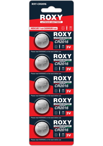 3V Lityum CR2016 Düğme Pil 5 Li Paket (292292)
