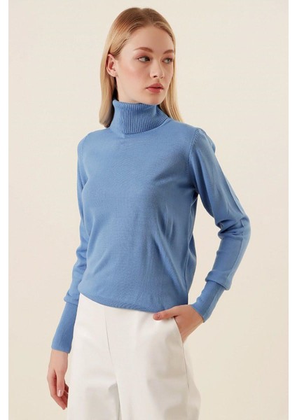 Düz Balıkcı Yaka Bayan Kazak