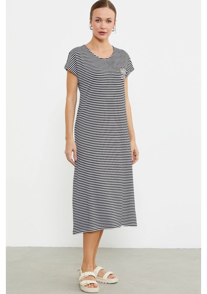 Sementa 77489 Nakış Detaylı Marine Penye Elbise fırsatları