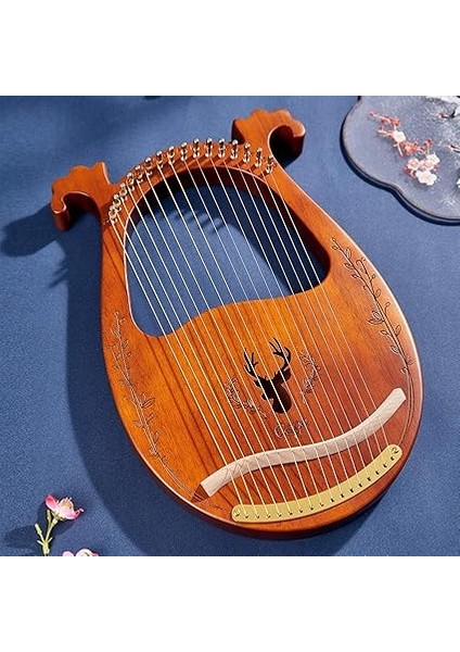 C Tuşu 16-String Ahşap Lir Arp Rezonans Kutusu Akort Anahtarı ile Yaylı Enstrüman 3 Adet Seçtikleri Sticker Ekstra Dizeler Seti fırsatları