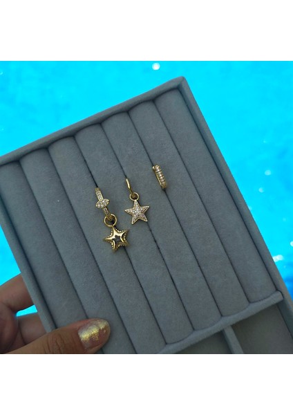 Mistik Figürlü Üçlü Çelik Küpe modelleri