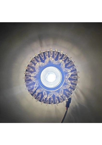 Sunled 8196 Cam Spot Kasası 5W Beyaz Işık LED Çerçeveli Günışığı - Priz ve Anahtar Için Uyumlu Çerçeve