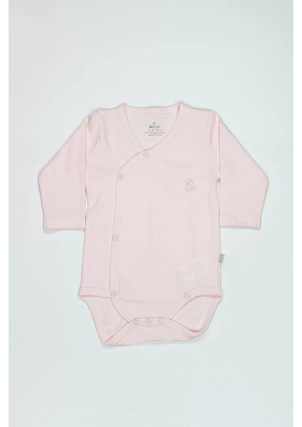 Bistyle Organik Natural Basic Style Kruvaze Uzun Kol Body BS17102 Pembe