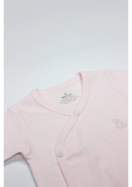 Bistyle Organik Natural Basic Style Kruvaze Uzun Kol Body BS17102 Pembe fiyatları