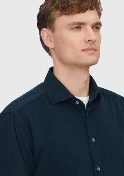 Petrol Düz Dokuma Kadife Casual %100 Pamuk Gömlek modelleri