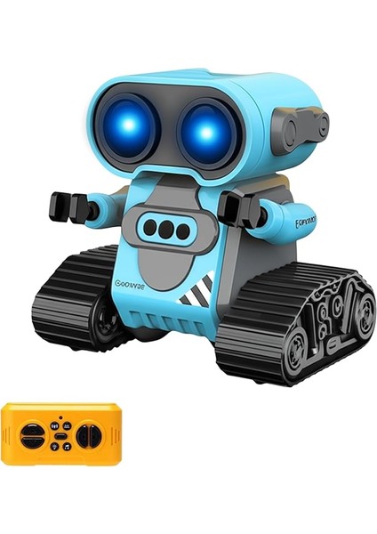 Uzaktan Kumandalı El Sensörlü Akıllı Wall-E Robot Dahili Şarjlı Işıklı Sesli Full Fonksiyonlu El Hareketlerini Algılayabilen Farklı Işık Kombinasyonlu Akıllı Rc Robot (Mavi)