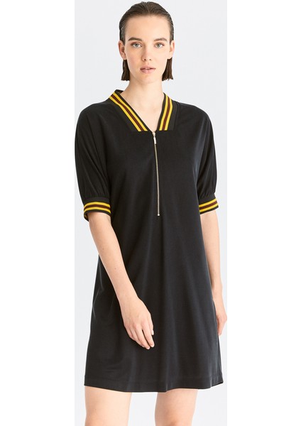 Fermuar Detaylı Günlük Elbise Siyah K2011078_001 fiyatları