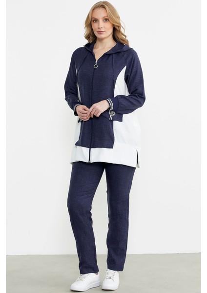 Sementa 76448 Keten Görünümlü Kapüşonlu Tunik Takım