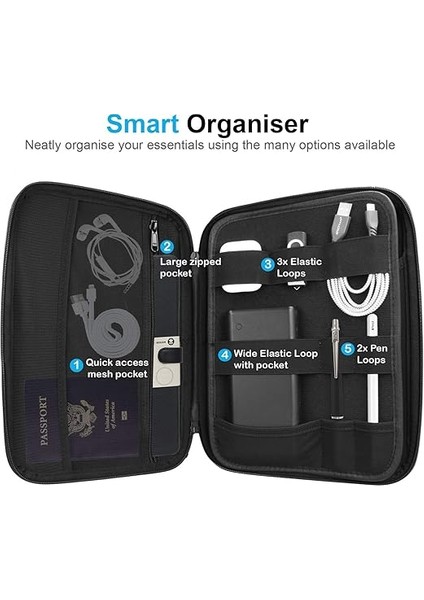 Portföy Tablet Kol Düzenleyici, Fermuarlı Sert Kabuk Koruyucu Taşıma Kılıfı Çanta Tutucu Kılıf iPad Pro 11, iPad 10.2 Inç 10.9, Air/pro 9.7 10.5 10.9, Samsung/huawei Tab 9.7 10.1 10.4 10.5'e fiyatları