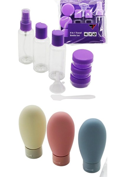13 Parça Seyahat Şişe Seti – Parfüm, Şampuan, Krem, Losyon Için Uçak Uyumlu Taşınabilir Kaplar – Fermuarlı Pvc Çantalı & Hunili Spatulalı Valiz Düzenleyici Seyahat Şişesi Kiti