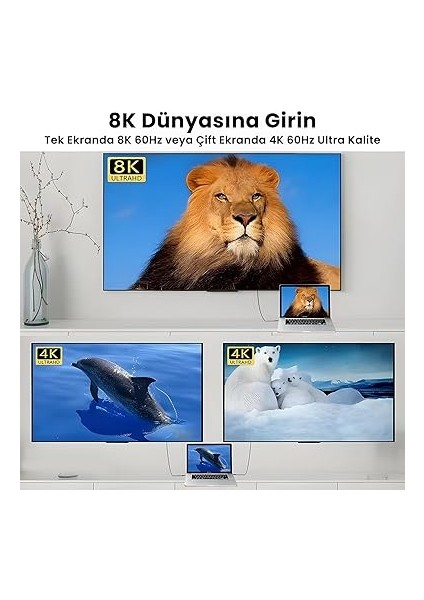 BXCC244 Usb4 Thunderbolt 4/3 Uyumlu Pd 240W 40GBPS 8k 60Hz Ultra Hd Dijital Ekran Göstergeli Şarj, Data ve Görüntü Kablosu 1 Metre modelleri