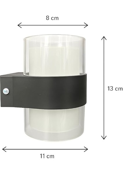 Duvar Aplik 12W 3500K Sarı Işık | 960 Lümen, IP20 Duvar Tipi Aydınlatma | Iç Mekan Dekoratif Lamba – Balkon, Hol, Yatak Odası, Teras Için | 8X11X13 cm fırsatları