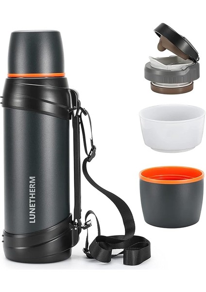 Klasik Vakumlu Çift Bardaklı Çelik Termos 2 Litre - Lacivert