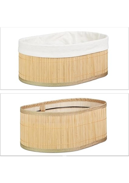 Home 3'lü Bambu Sepet Seti: Çok Amaçlı Ekmek Sepeti ve Banyo Mutfak Organizeri (Oval) indirimleri